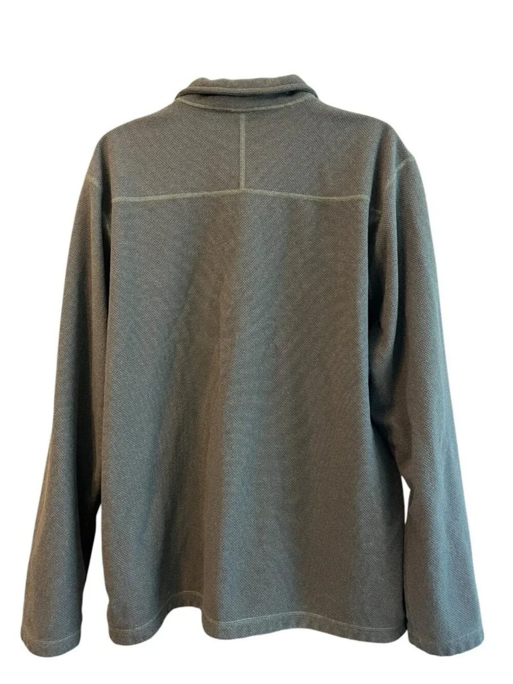 The North Face Mens XXL 1/4 Zip Pullover Sweatshirt Green Waffle Weave Jacket